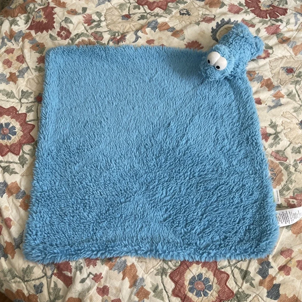 Pottery Barn Kids COOKIE MONSTER Sesame Street Toddler LOVEY Security Blanket